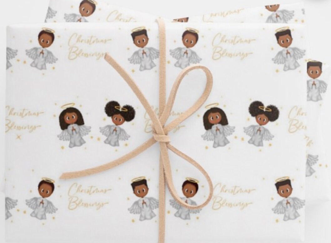 Black/African American Christmas Angels Wrapping Paper