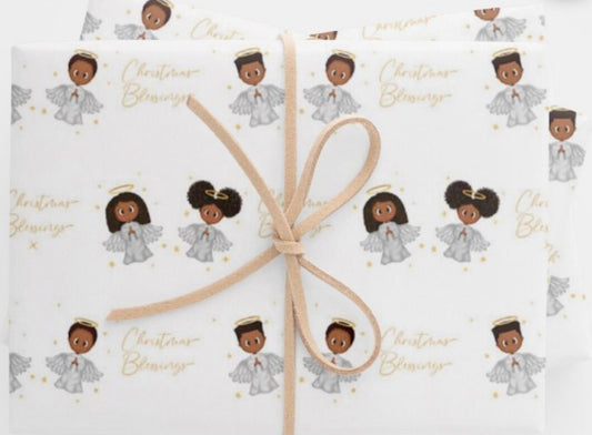 Black/African American Christmas Angels Wrapping Paper