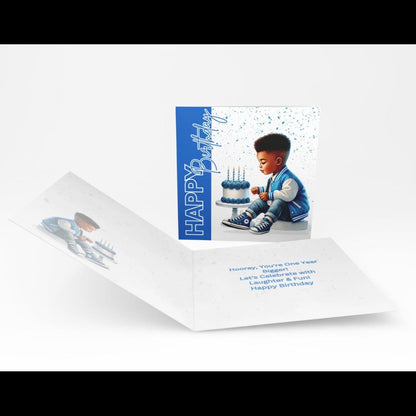 Boy in Blue - Happy Birthday Card