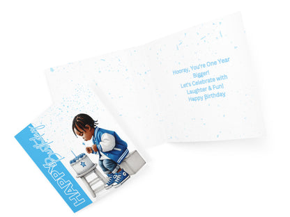 Little blue star - Happy Birthday Card