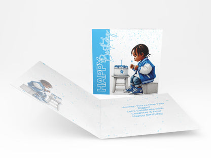 Little blue star - Happy Birthday Card