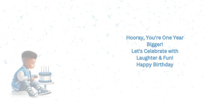 Boy in Blue - Happy Birthday Card