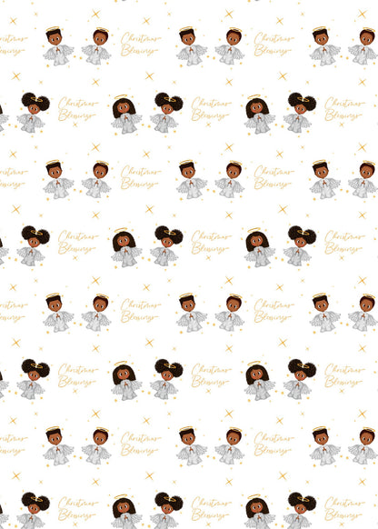 Black/African American Christmas Angels Wrapping Paper