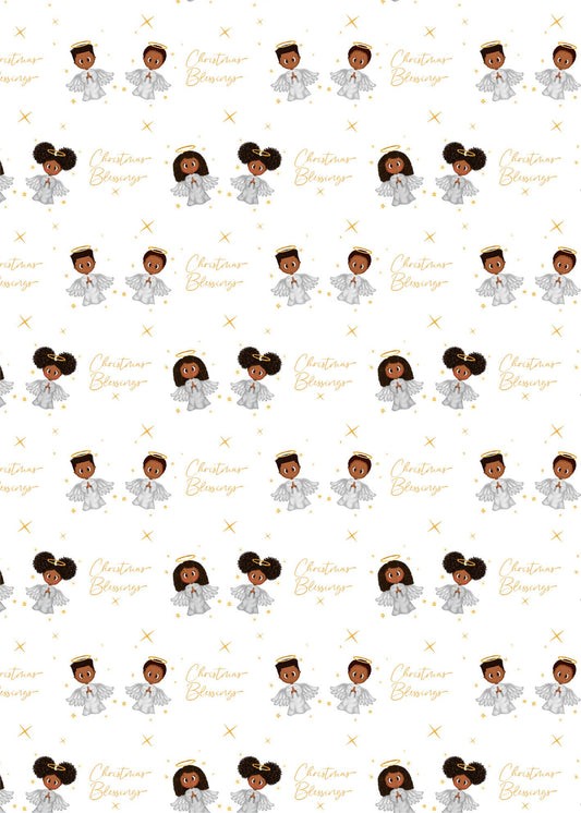 Black/African American Christmas Angels Wrapping Paper