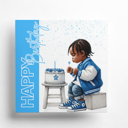 Little blue star - Happy Birthday Card