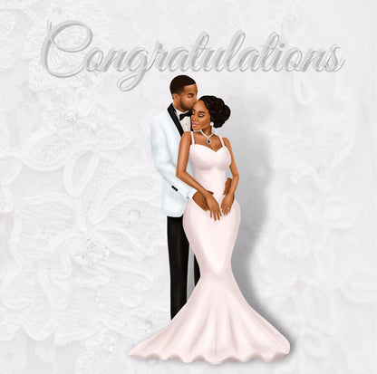 You Belong Together - Elegant Wedding Card for Black Couples