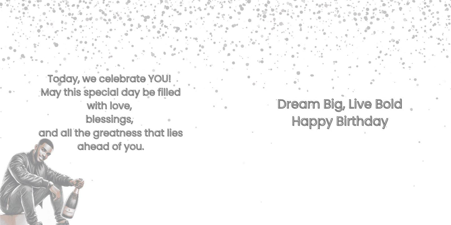 Dream Big Happy Luxury Birthday Card for Black men
