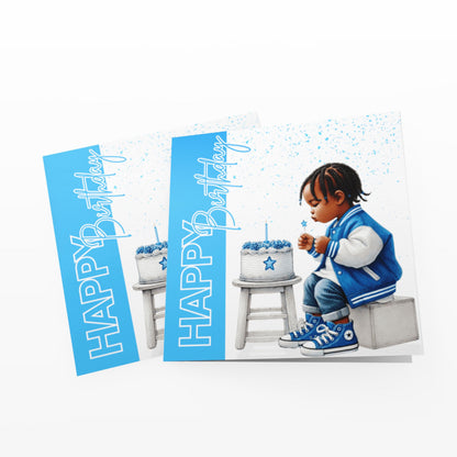 Little blue star - Happy Birthday Card