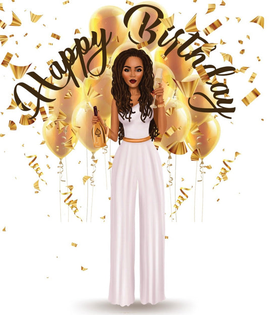 Lady with Locs Birthday Card